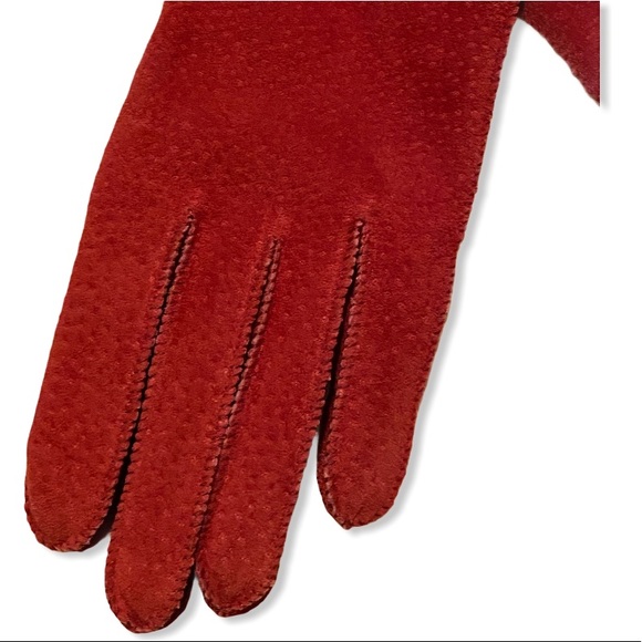 Fownes Brothers Red Leather Gloves New Size Small - Picture 4 of 7